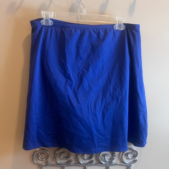 Lands' End Swim Lands End Cobalt Blue Swim Skirt Knee Length Built